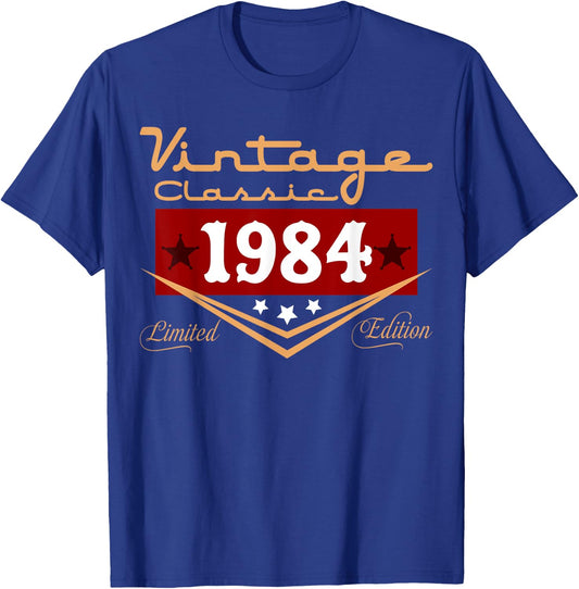 Vintage 41th Birthday Decorations Vintage 1984 41 Years Old T-Shirt - T-Shirt | Royal
