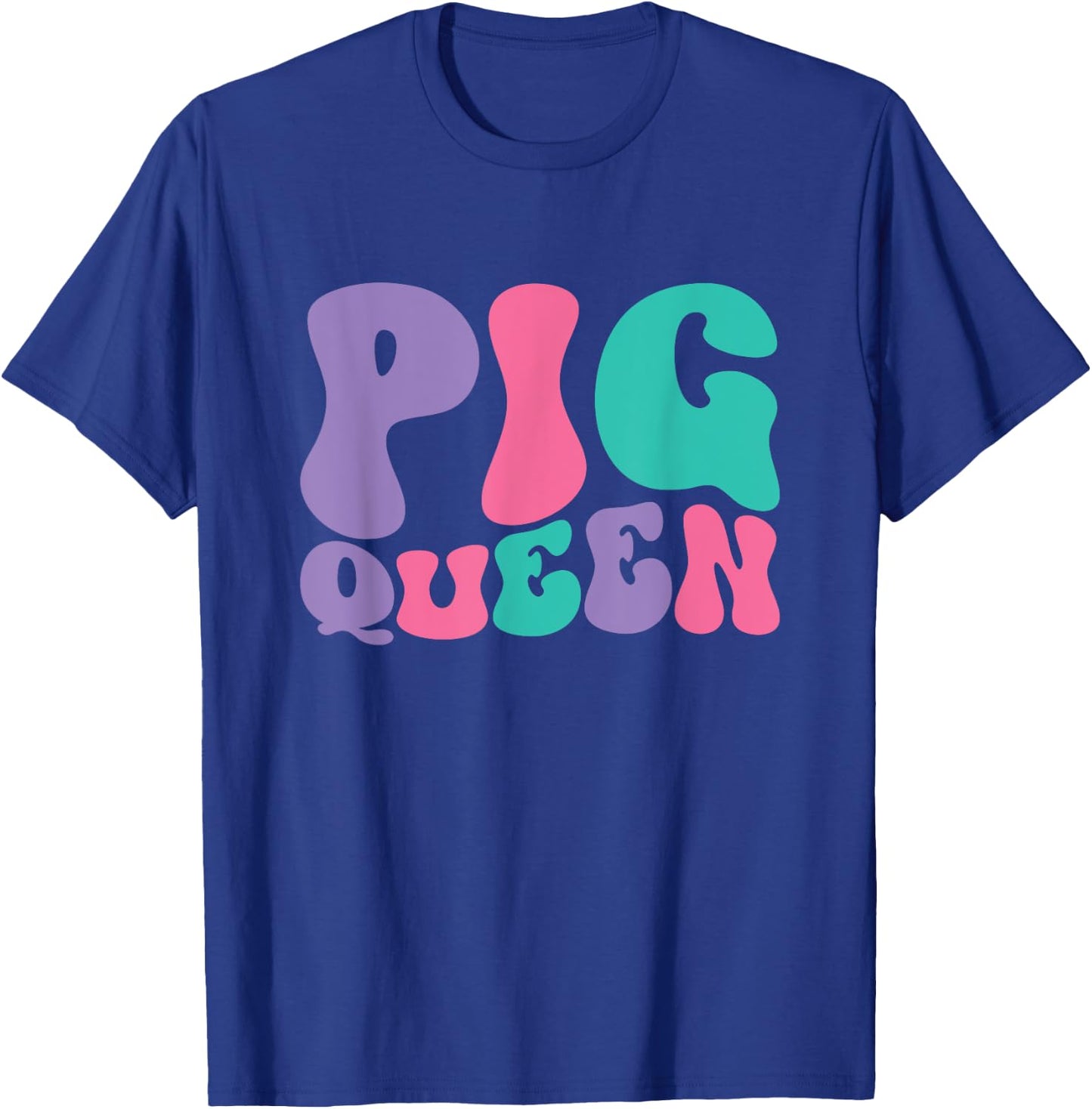 Pig Queen Pigs Retro Vintage Wavy Groovy T-Shirt - T-Shirt | Royal