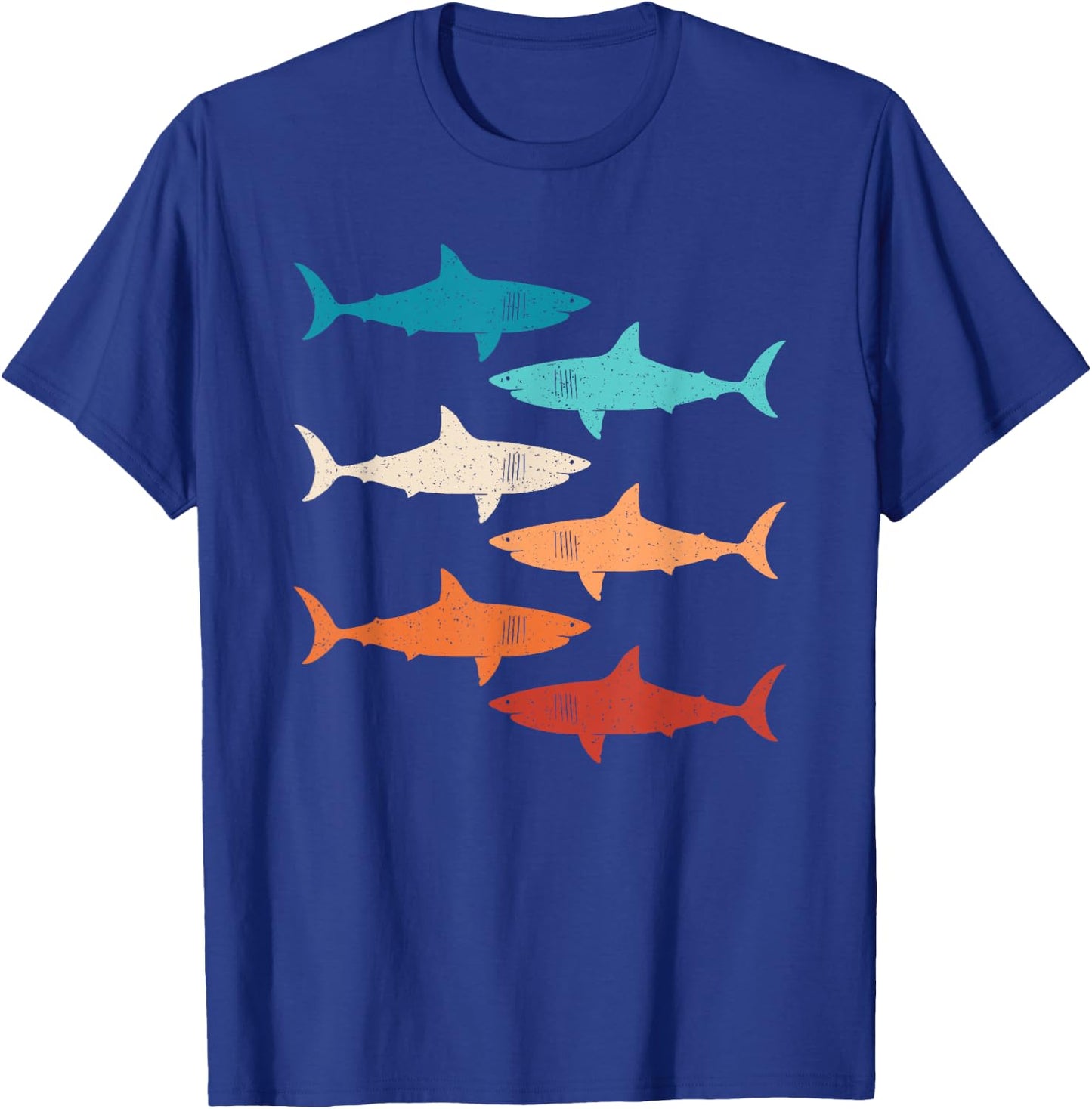 Shark Lover Ocean Animal Retro Marine Biology Men Women T-Shirt - T-Shirt | Royal