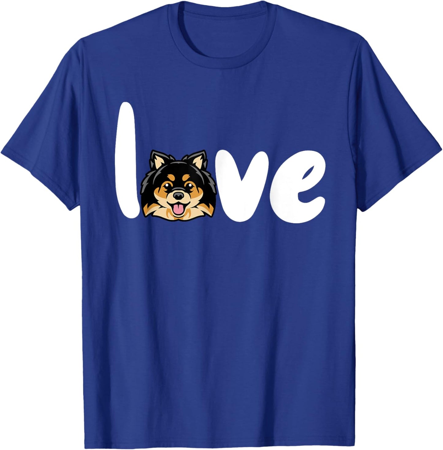pomeranian BLACK TAN love dog T-Shirt - T-Shirt | Royal