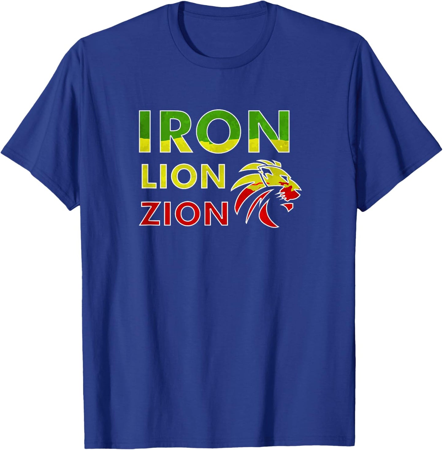Iron, Lion, Zion, Jamaica, Rasta T-Shirt - T-Shirt | Royal