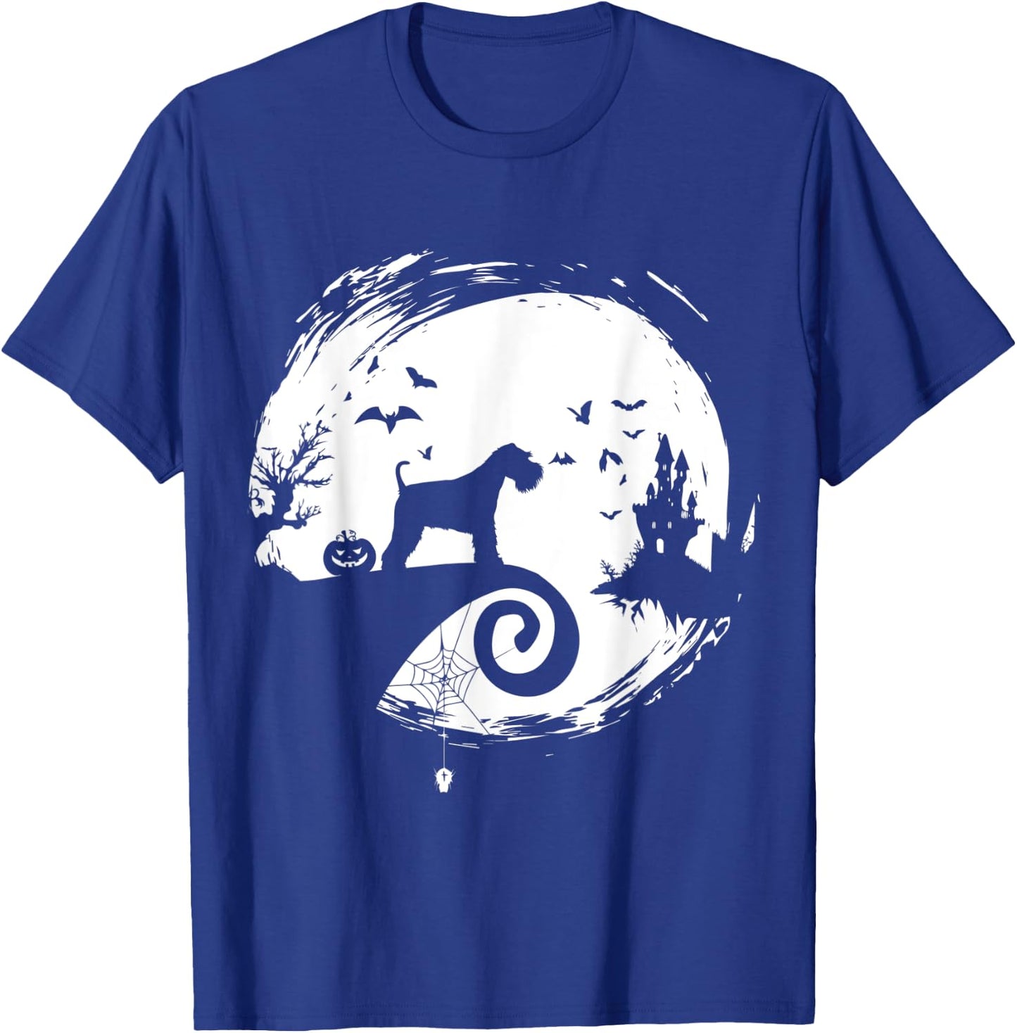Miniature Schnauzer Halloween Costume Moon Silhouette T-Shirt - T-Shirt | Royal