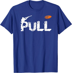 Clay Skeet pigeon shooting Pull clay Bird hunter sports T-Shirt - T-Shirt | Royal