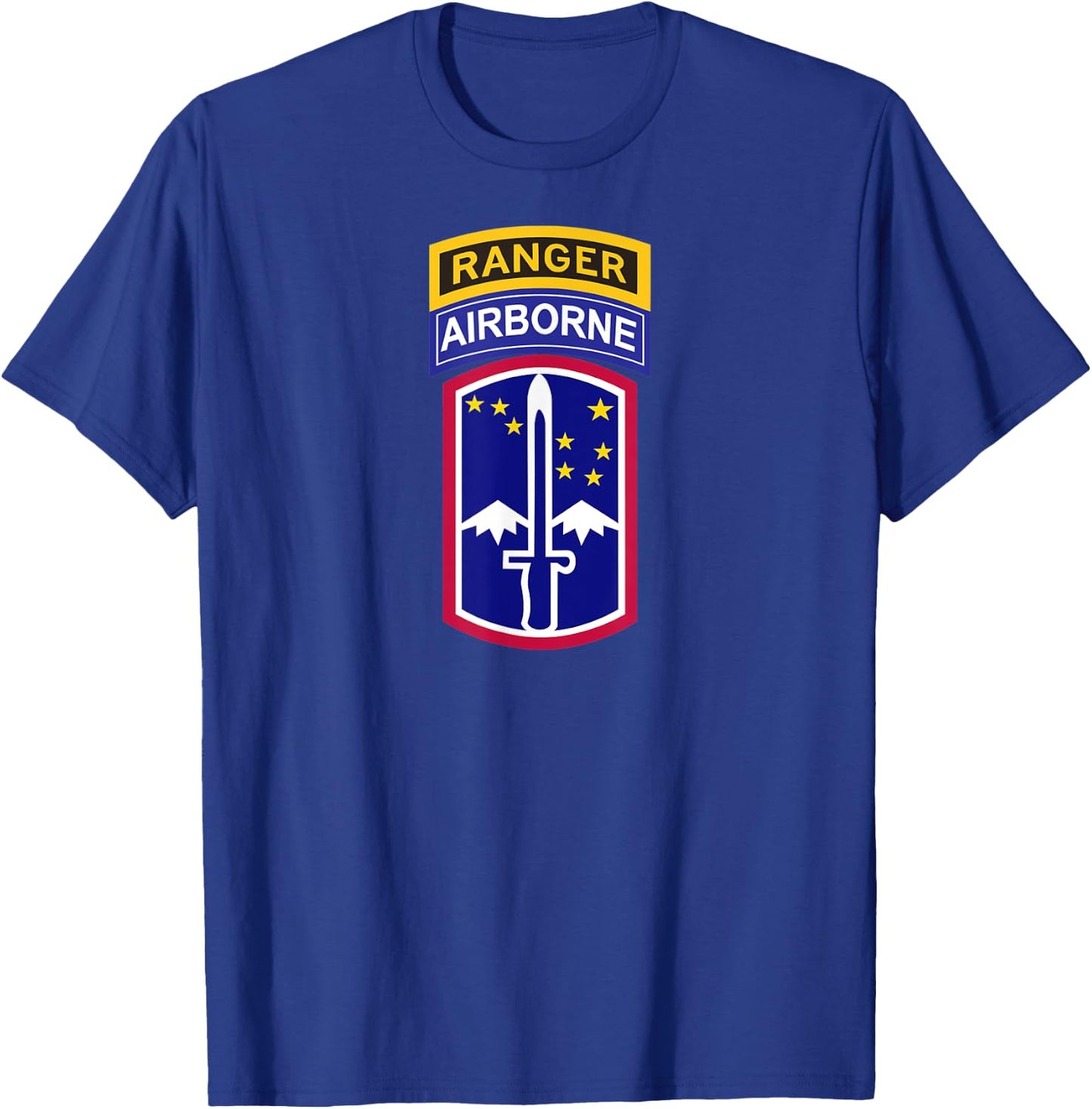 172nd Infantry Patch - Airborne and Ranger Tab T-Shirt - T-Shirt | Royal
