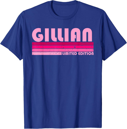 GILLIAN Name Personalized Retro Vintage 80s 90s Birthday T-Shirt - T-Shirt | Royal