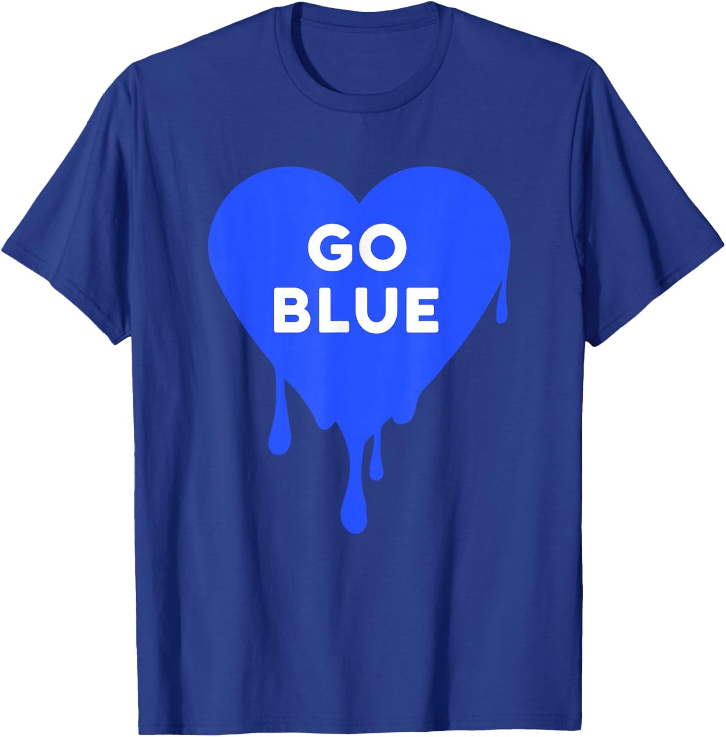 Go Blue - Blue team, Color War, Camp, Dripping Heart, cute T-Shirt - T-Shirt | Royal