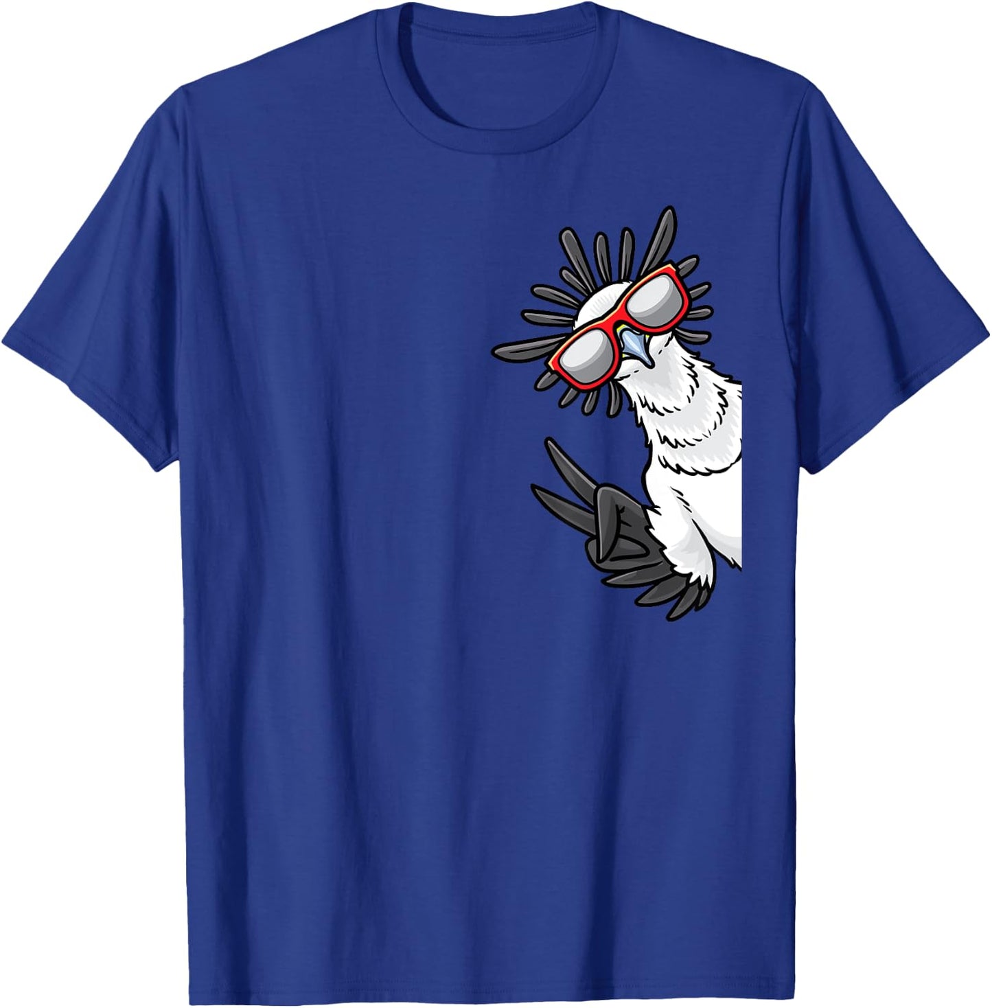 Secretary Bird From Side Secretarybird With Sunglasses T-Shirt - T-Shirt | Royal