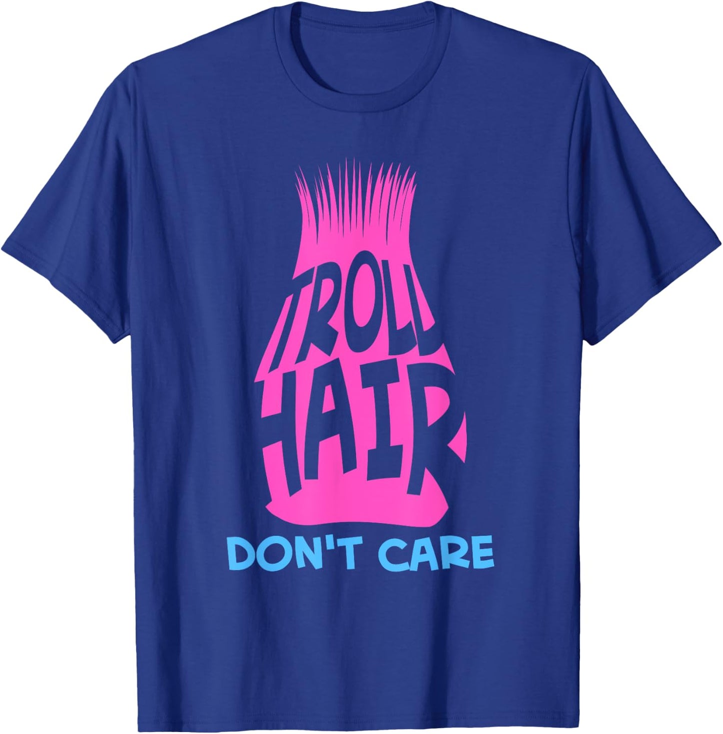 Funny Troll Hair Don't Care Gift Kids Toddlers Boys Girls T-Shirt - T-Shirt | Royal