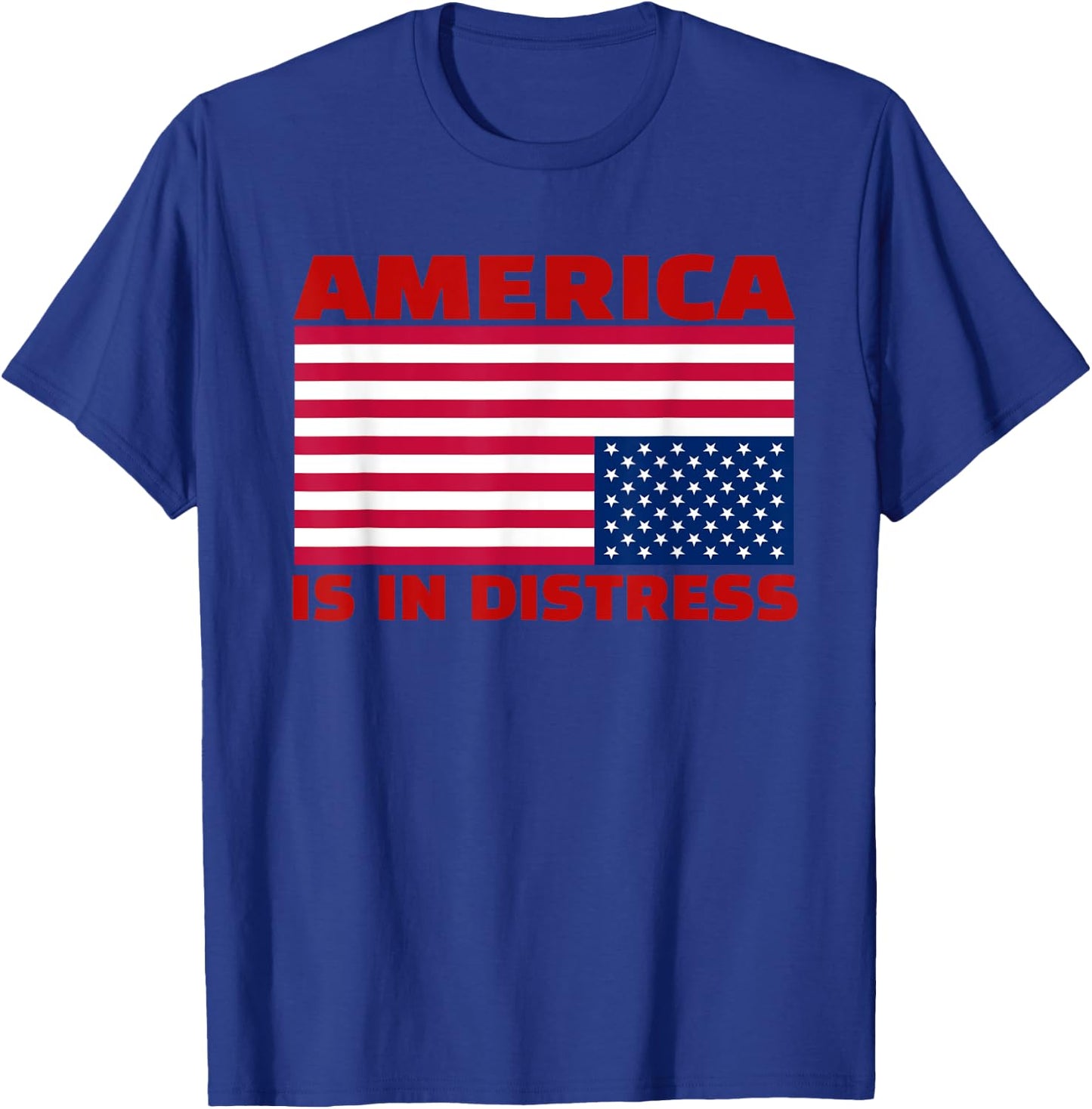 America is in distress.Upside down American Flag T-Shirt - T-Shirt | Royal