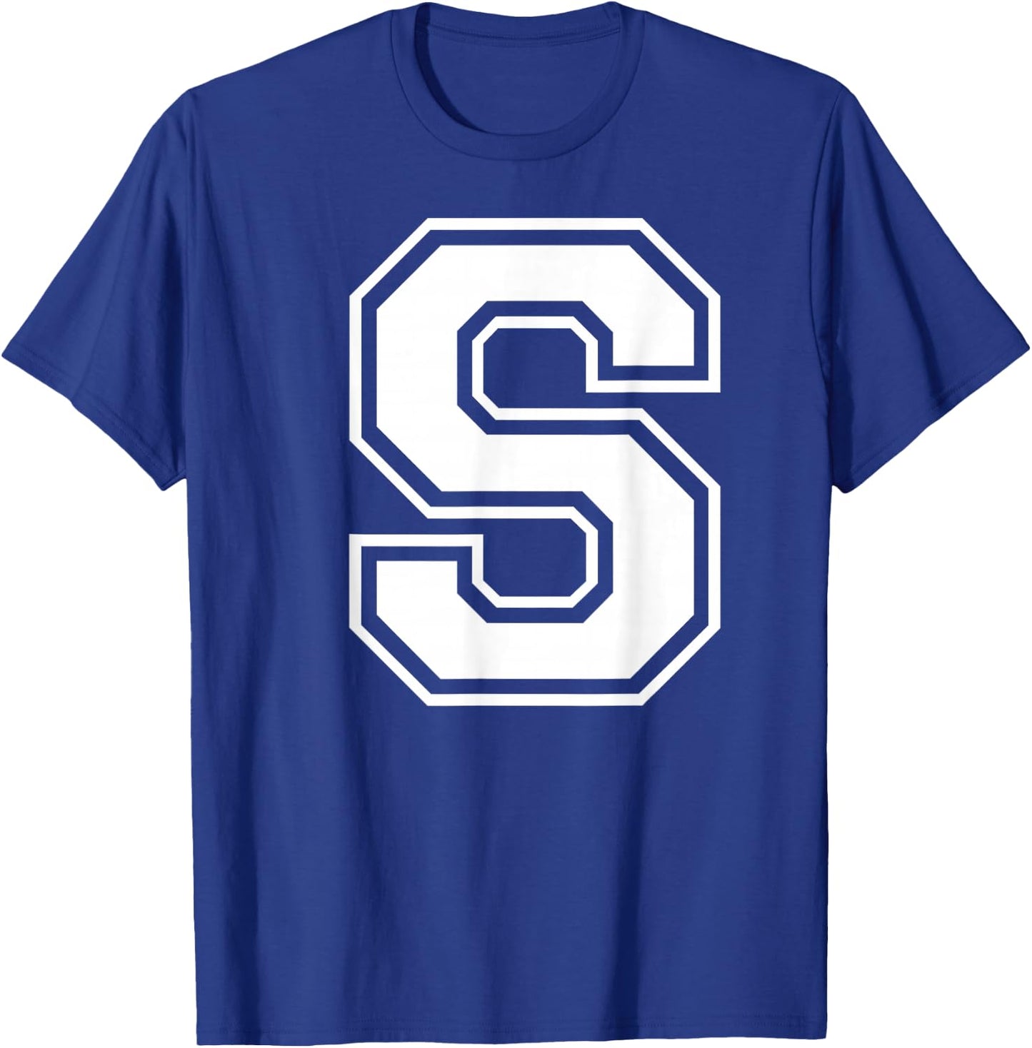 Letter S Capital Alphabet College Varsity Monogram Club T-Shirt - T-Shirt | Royal