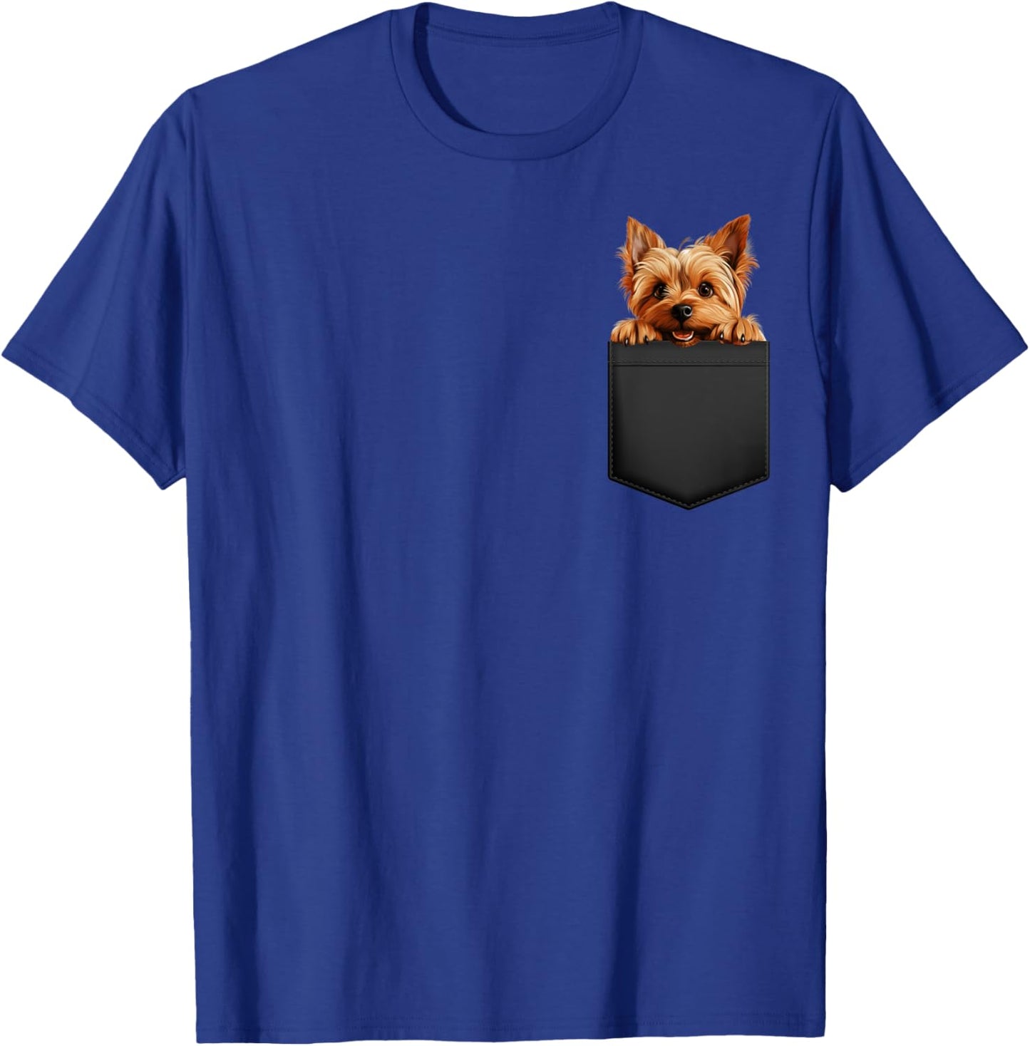 Funny Silky Terrier Puppy Dog In Pocket Cute Pet Lover Men Women Girls Kids T-Shirt - T-Shirt | Royal