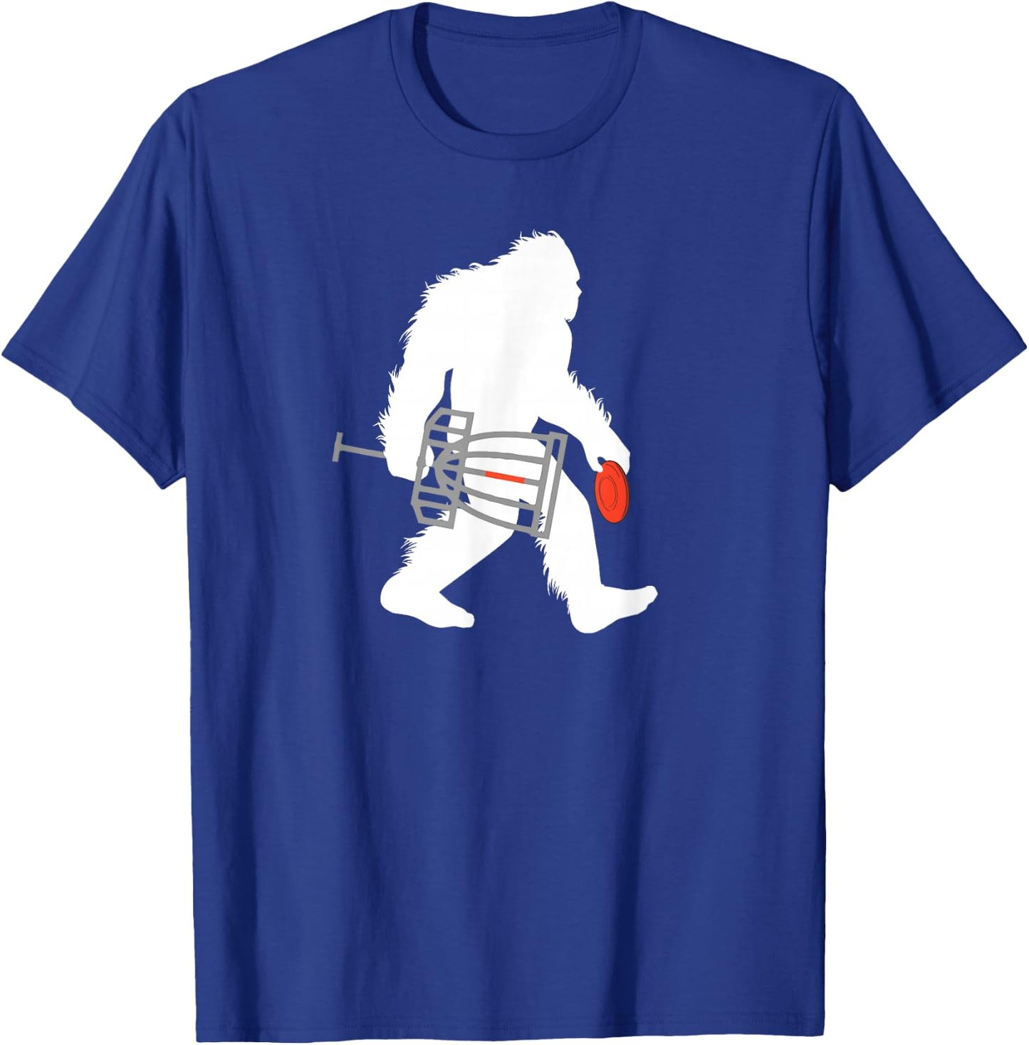 Bigfoot Disc Golf Cryptid Sasquatch Disc Golfer T-Shirt - T-Shirt | Royal