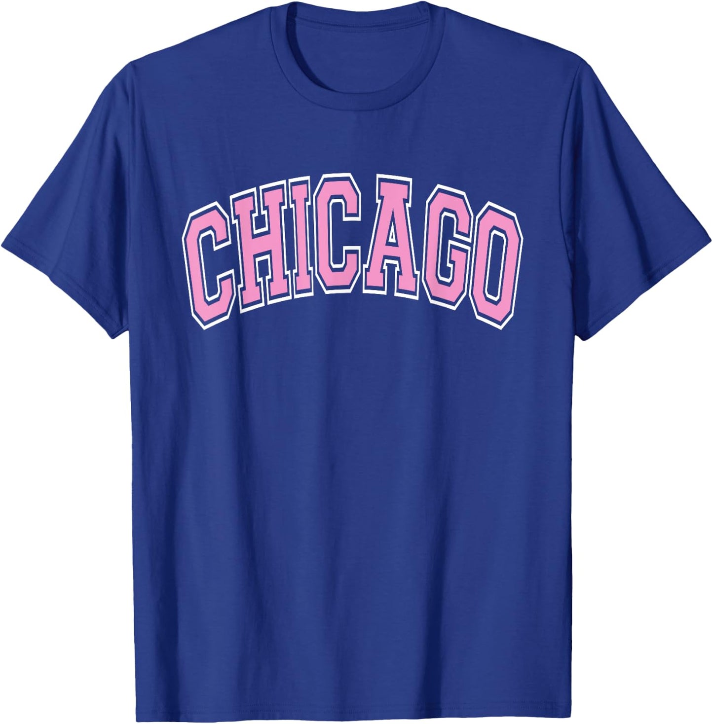 Chicago Arched Pink Text T-Shirt - T-Shirt | Royal