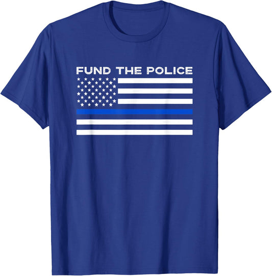 Fund The Police - Thin Blue Line Flag T-Shirt - T-Shirt | Royal