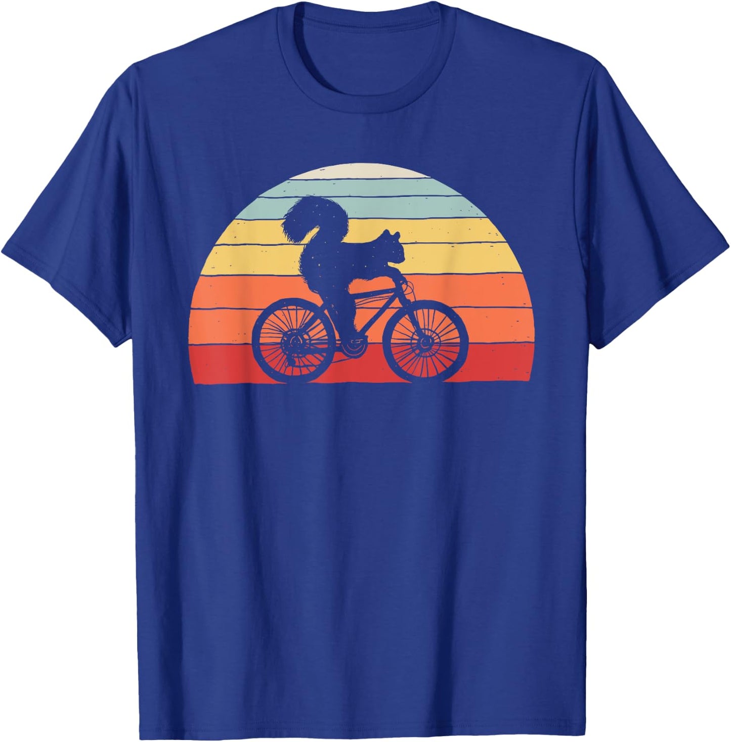 Vintage Retro Squirrel Riding A Bicycle Bike Squirrel T-Shirt - T-Shirt | Royal