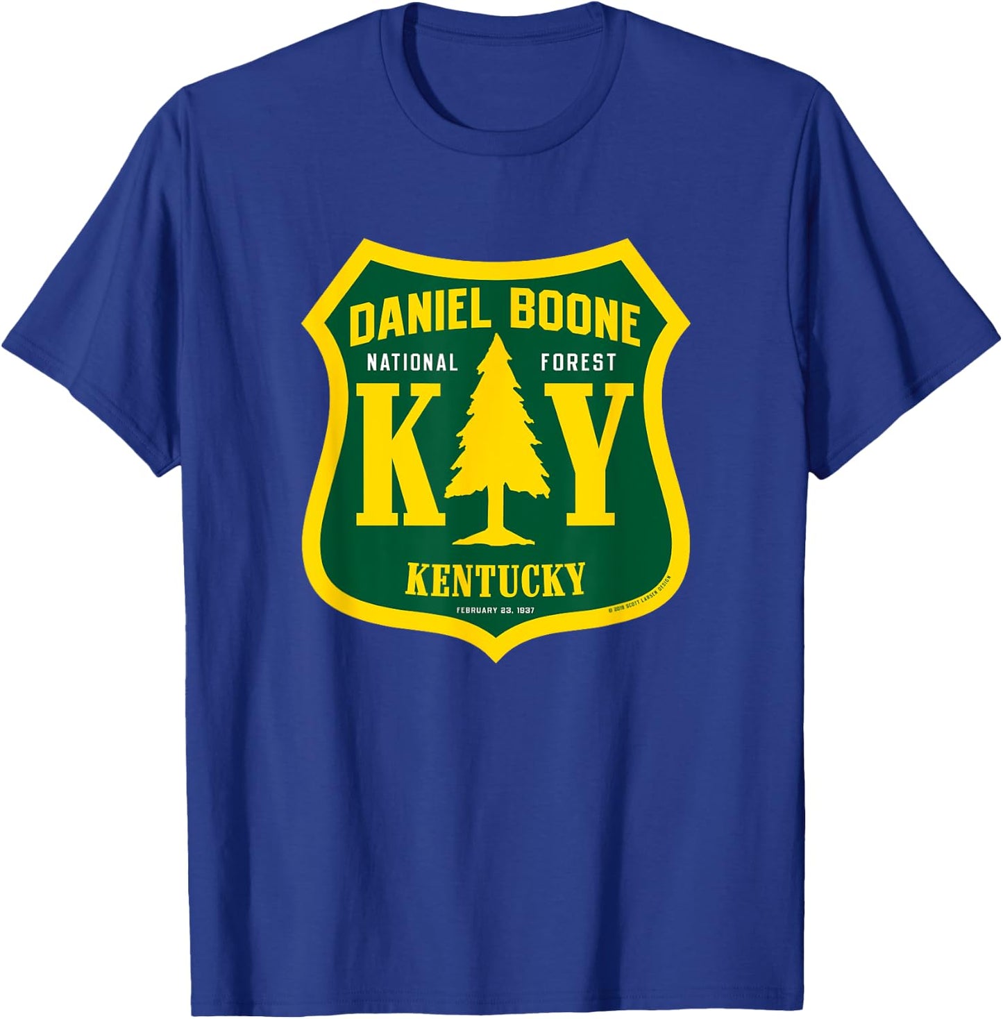 Daniel Boone National Forest Kentucky National Forest Sign T-Shirt - T-Shirt | Royal