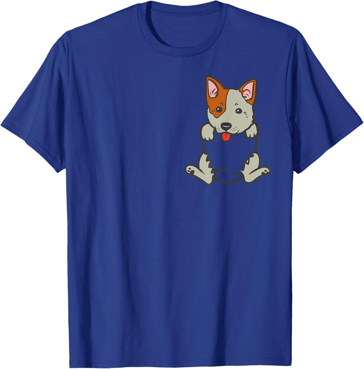 Pocket Heeler Feet Cute Animal Pet Blue Red Cattle Dog Gift Men Women Girls Kids T-Shirt - T-Shirt | Royal