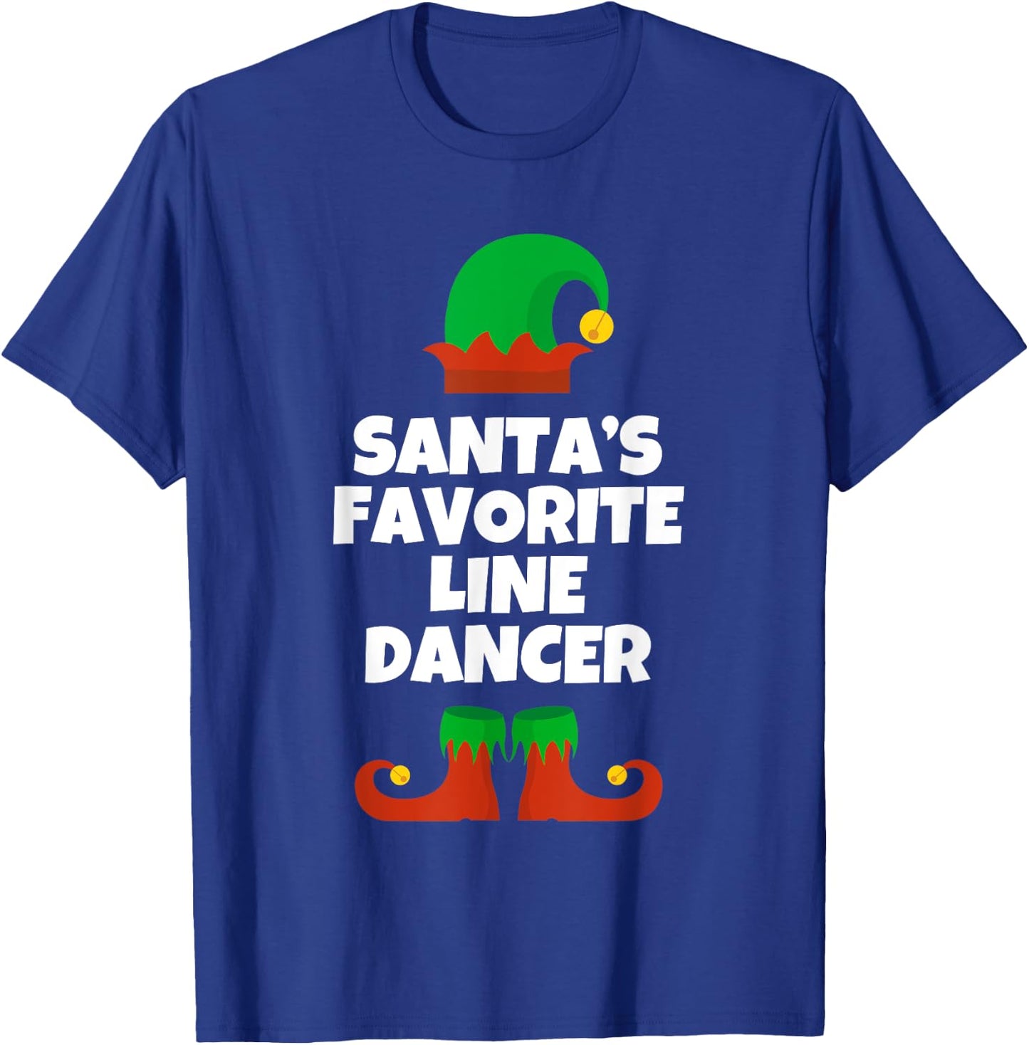 Santas Favorite Line Dancer Christmas Funny Pj Dancing Dance T-Shirt - T-Shirt | Royal