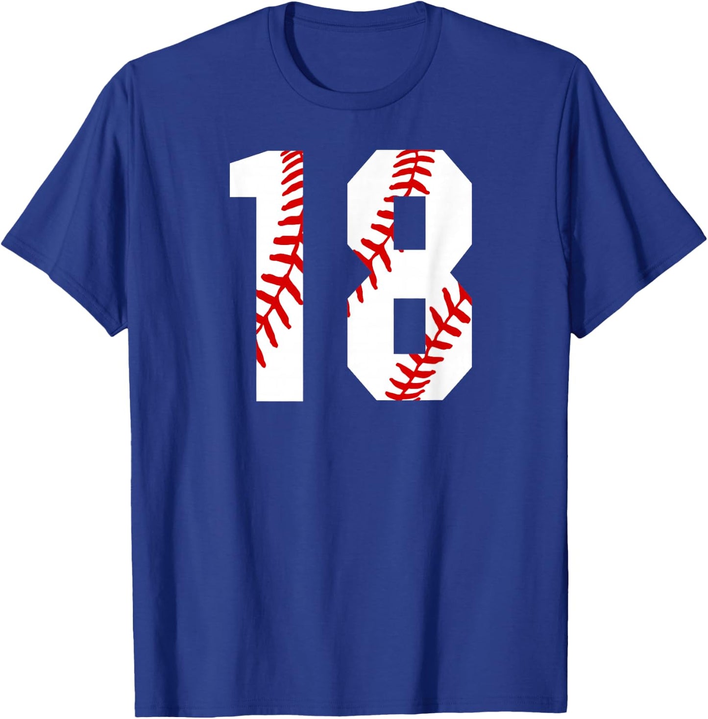 Vintage Baseball Mom #18 Jersey Baseball Player Number 18 T-Shirt - T-Shirt | Royal