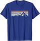 Mountain Sunset Stripe Rainbow Outdoors Nature Hiking Fan T-Shirt - T-Shirt | Royal