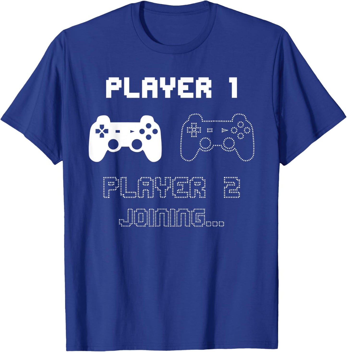 Player 2 Joining Siblings Baby Announcement T-Shirt - T-Shirt | Royal