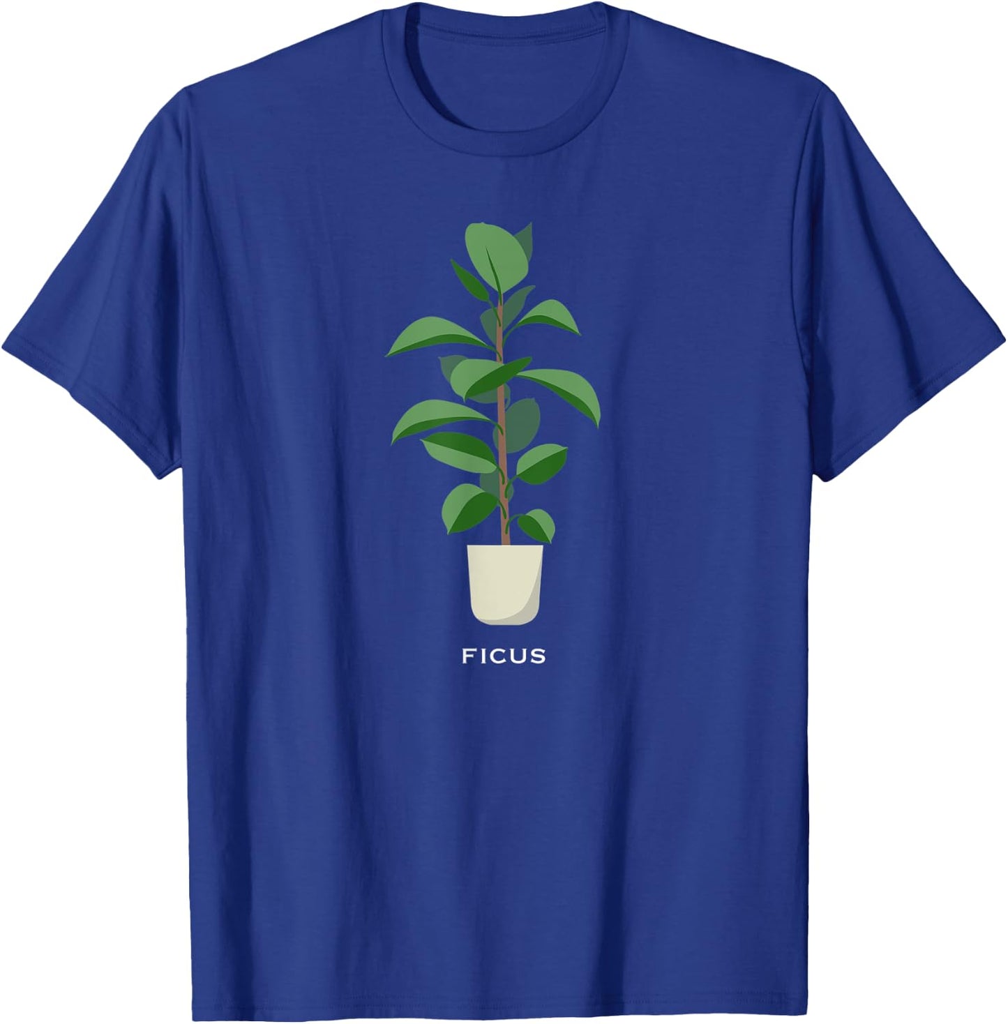 Ficus potted plant shirt -- indoor gardening lots of colors T-Shirt - T-Shirt | Royal