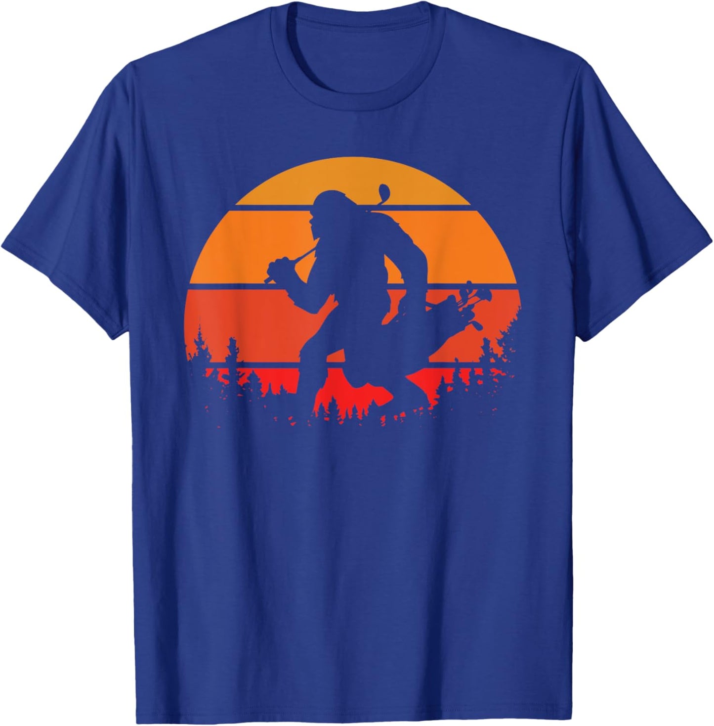 Funny Bigfoot Golf Retro Sasquatch Playing Golf T-Shirt - T-Shirt | Royal