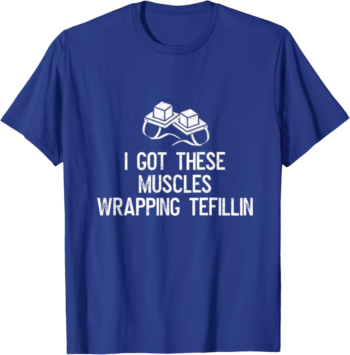 I Got These Muscles Wrapping Tefillin Jewish Bar Mitzvah Gym T-Shirt - T-Shirt | Royal