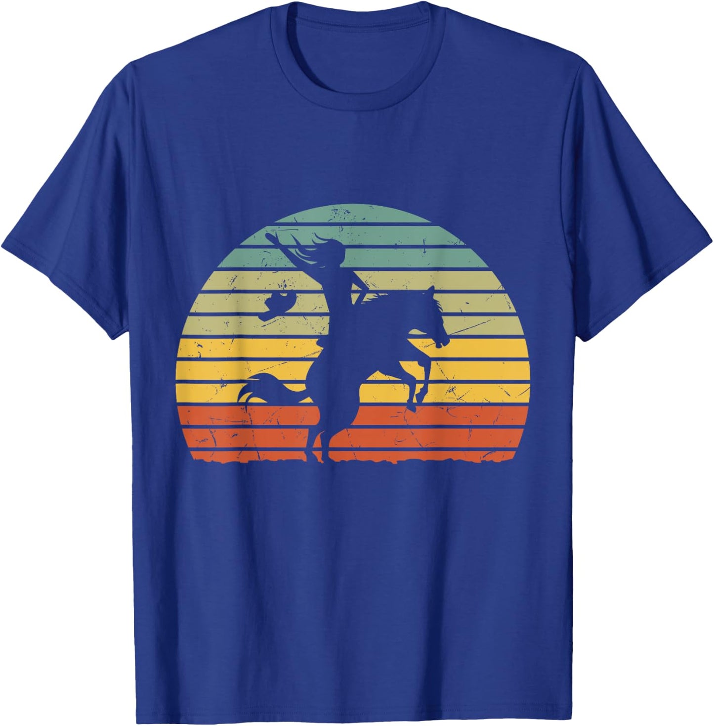 Girl Horse Riding Shirt Vintage Cowgirl Texas Ranch woman T-Shirt - T-Shirt | Royal