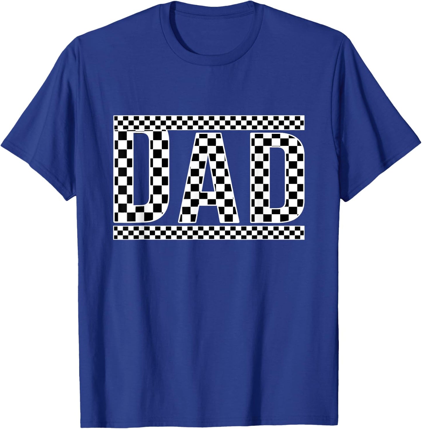 Checkered Dad Black White Funny Father's Day T-Shirt - T-Shirt | Royal