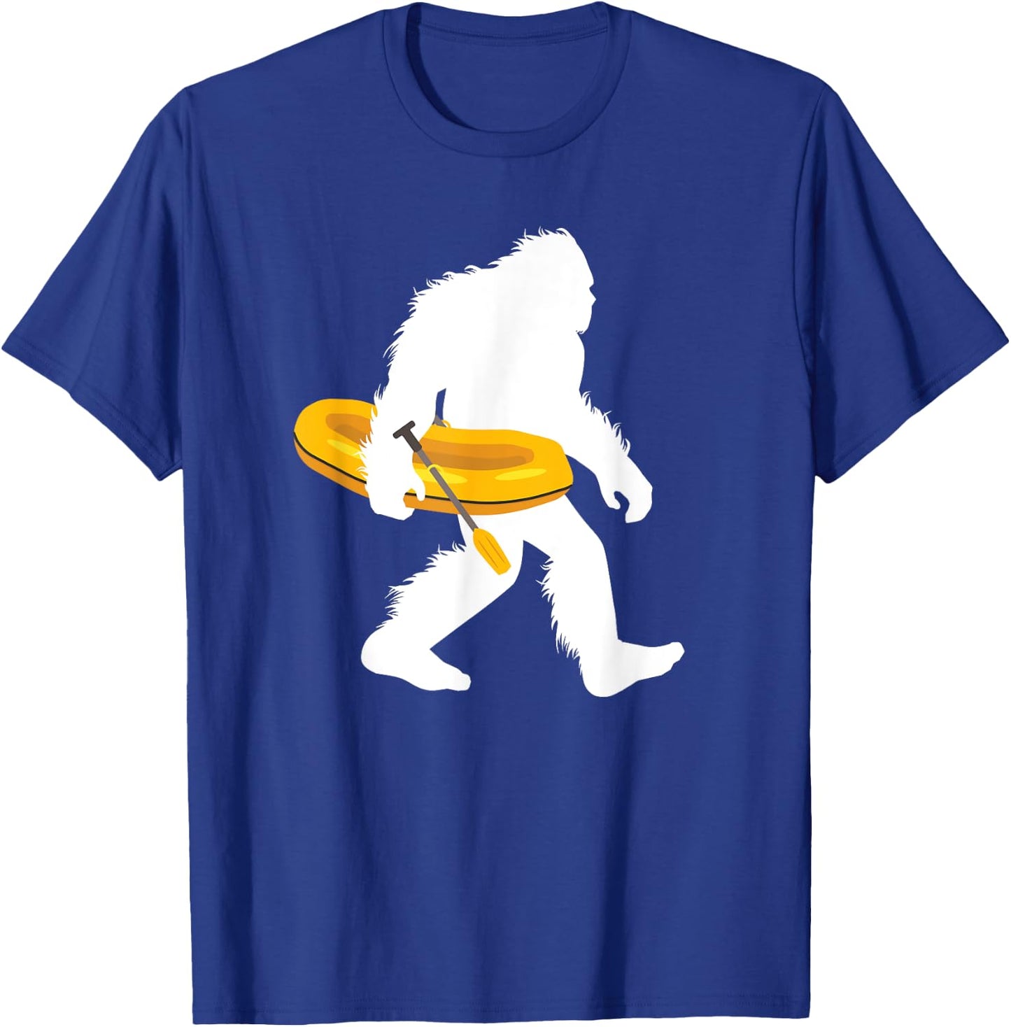 Bigfoot Carrying Rafting Boat Tubing Sasquatch With Raft T-Shirt - T-Shirt | Royal