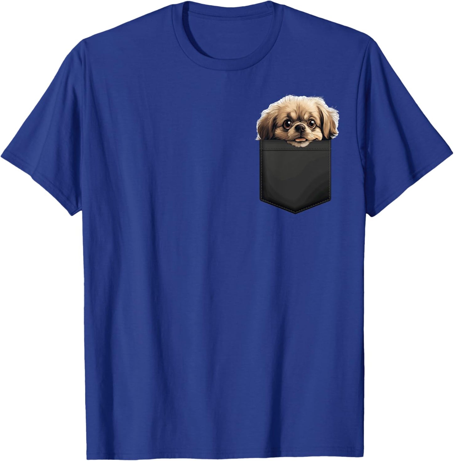 Funny Pekingese Puppy Dog In Pocket Cute Pet Lover T-Shirt - T-Shirt | Royal