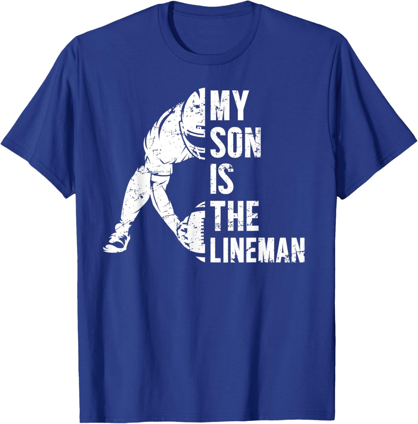 My Son Is Football Lineman Mom Of A Football Lineman Mama T-Shirt - T-Shirt | Royal