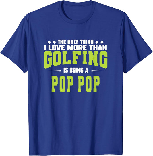 Golf Pop Pop Gifts From Grandkids Golfer Pop Pop Cute Fun T-Shirt - T-Shirt | Royal