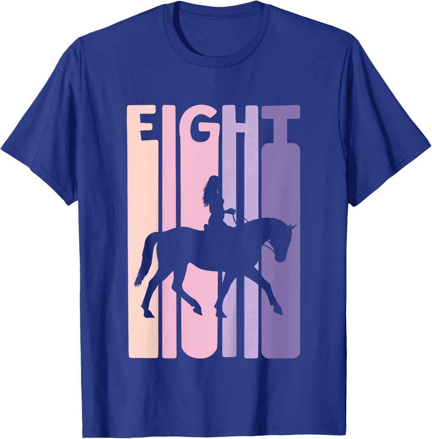 8th Birthday Gift Horse Rider Fan 8 Years Girls T-Shirt - T-Shirt | Royal