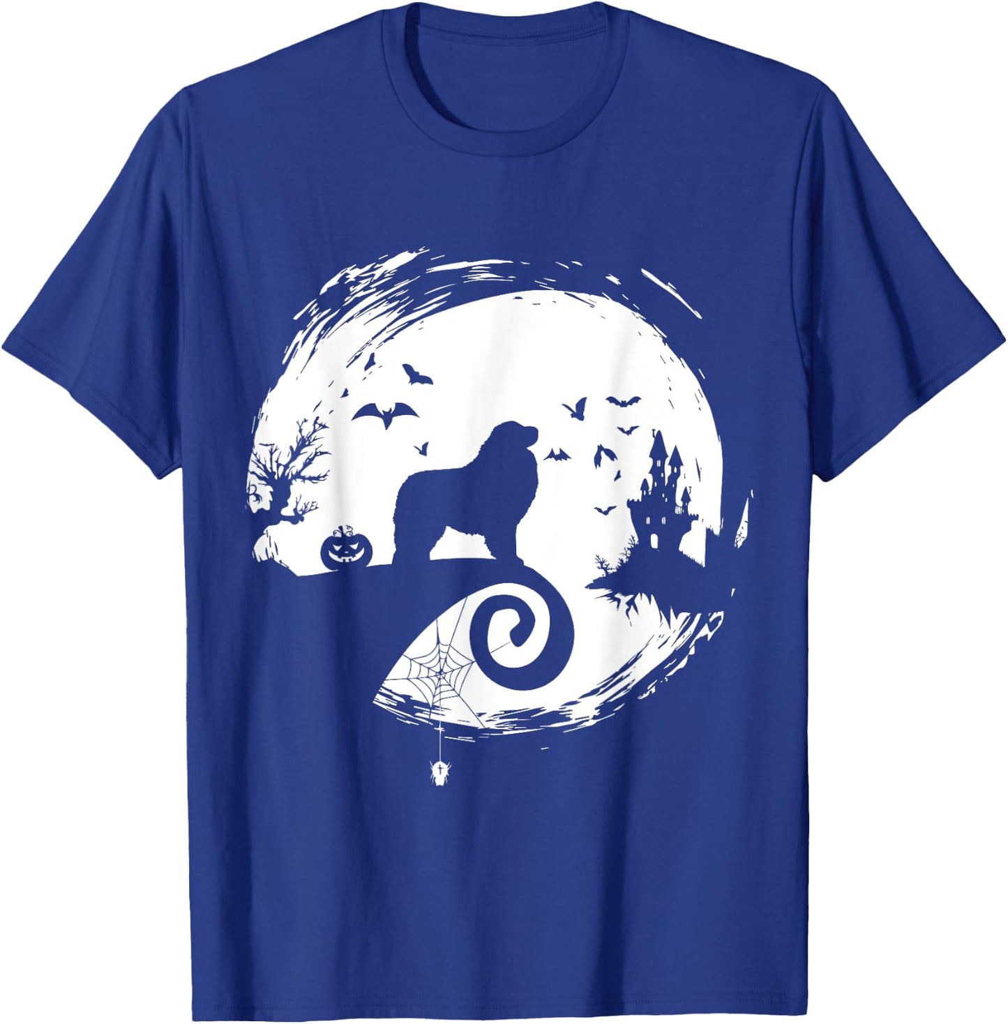 Great Pyrenees Halloween Costume Moon Silhouette Horror T-Shirt - T-Shirt | Royal