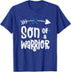 Colon Cancer Awareness Blue Dad Husband Fighter Warrior T-Shirt - T-Shirt | Royal