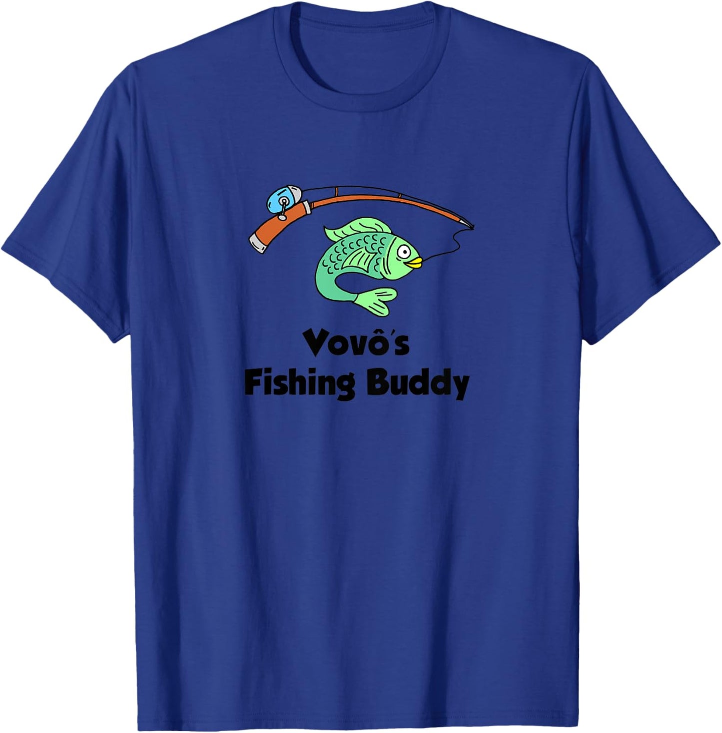 Kids Vovo's Fishing Buddy Portuguese Grandfather Grandchild T-Shirt - T-Shirt | Royal
