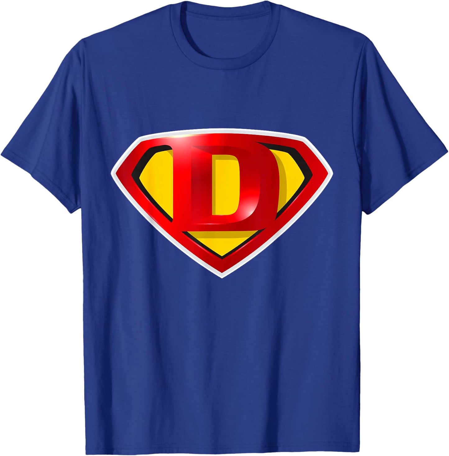 Super D Hero Alphabet Cute Initial Monogram Letter D Logo T-Shirt - T-Shirt | Royal