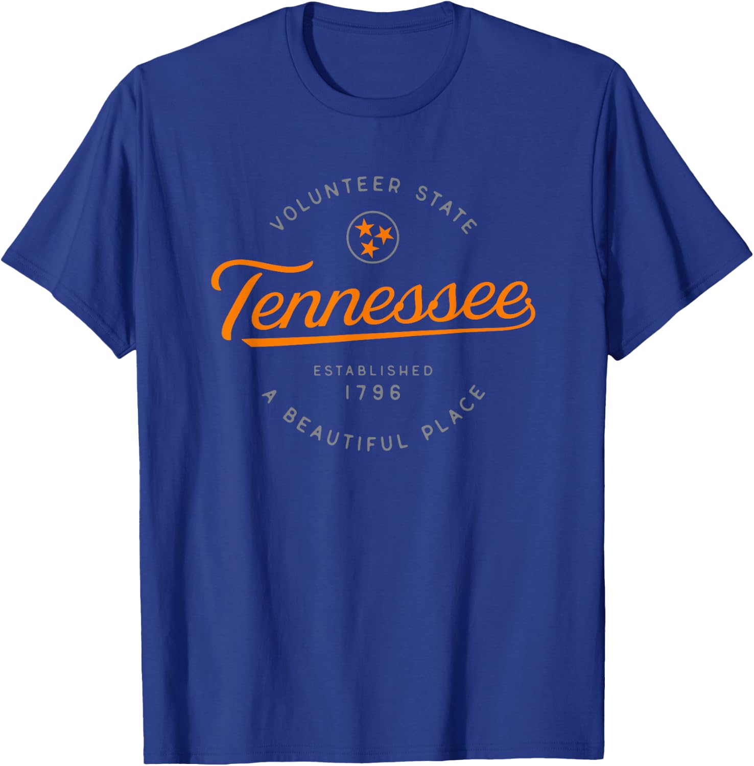 Tennessee TN Volunteer State Tristar Flag Stars of Tennessee T-Shirt - T-Shirt | Royal