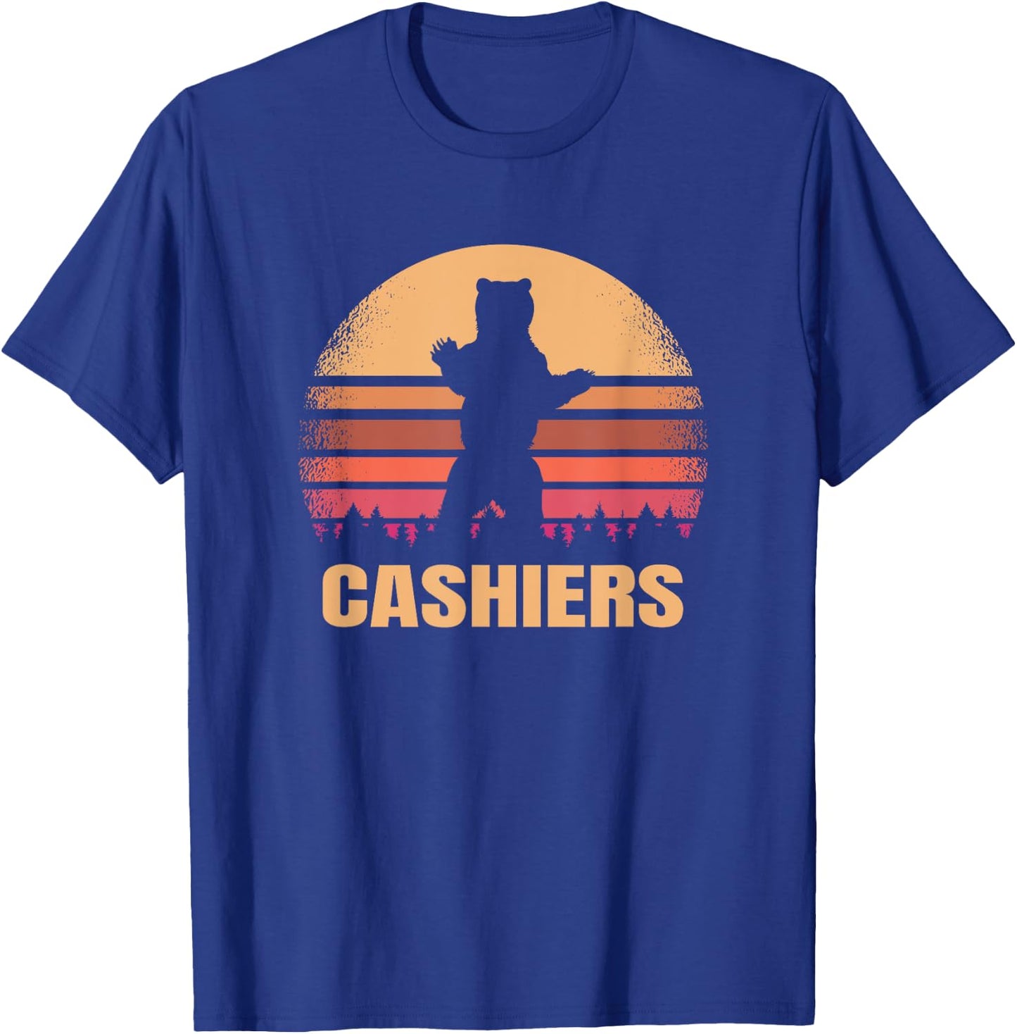 Cashiers North Carolina Vintage Bear NC Distressed 80s Gift T-Shirt - T-Shirt | Royal