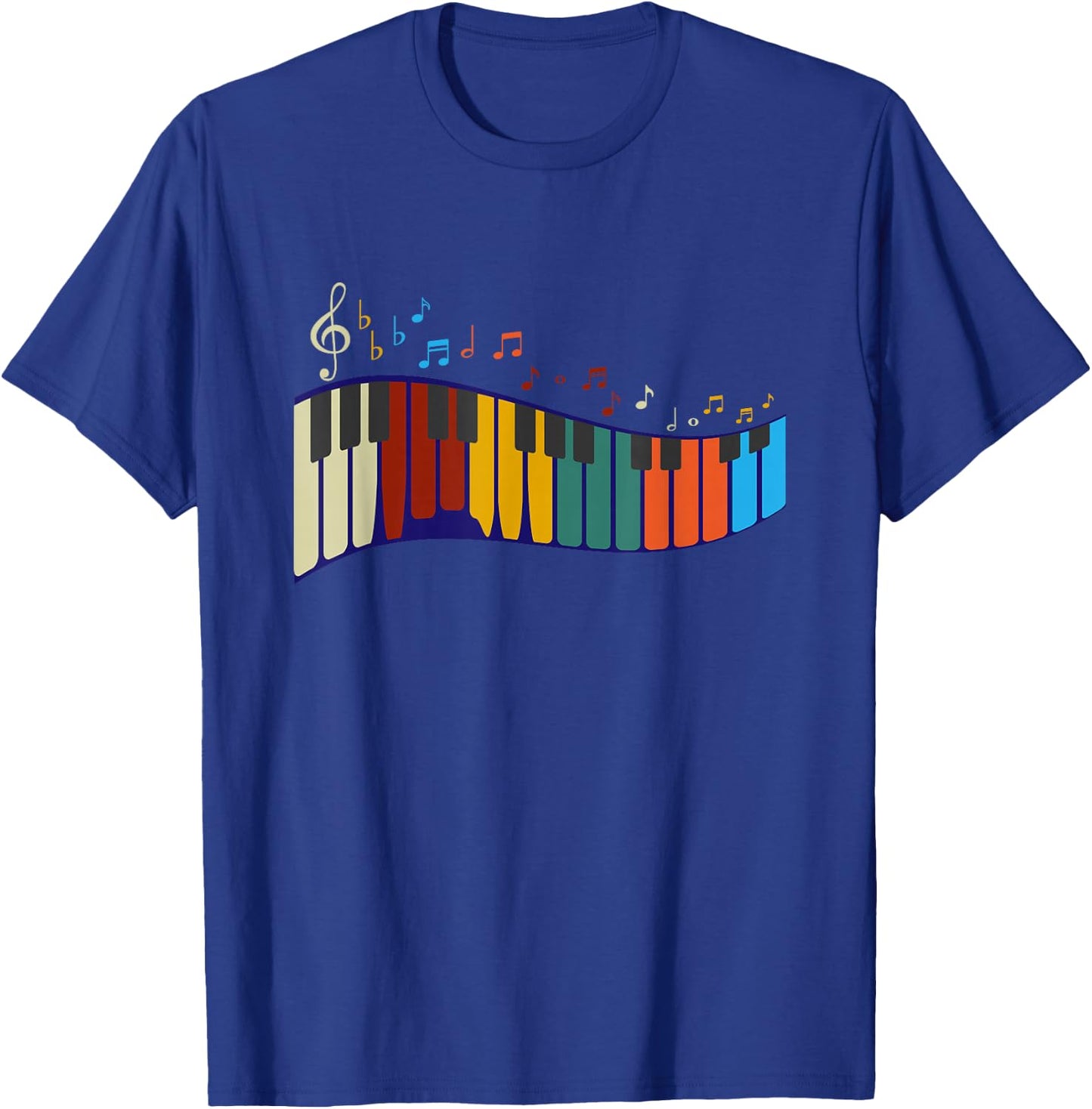 Music Notes Pianist Gift Colorful Piano T-Shirt - T-Shirt | Royal