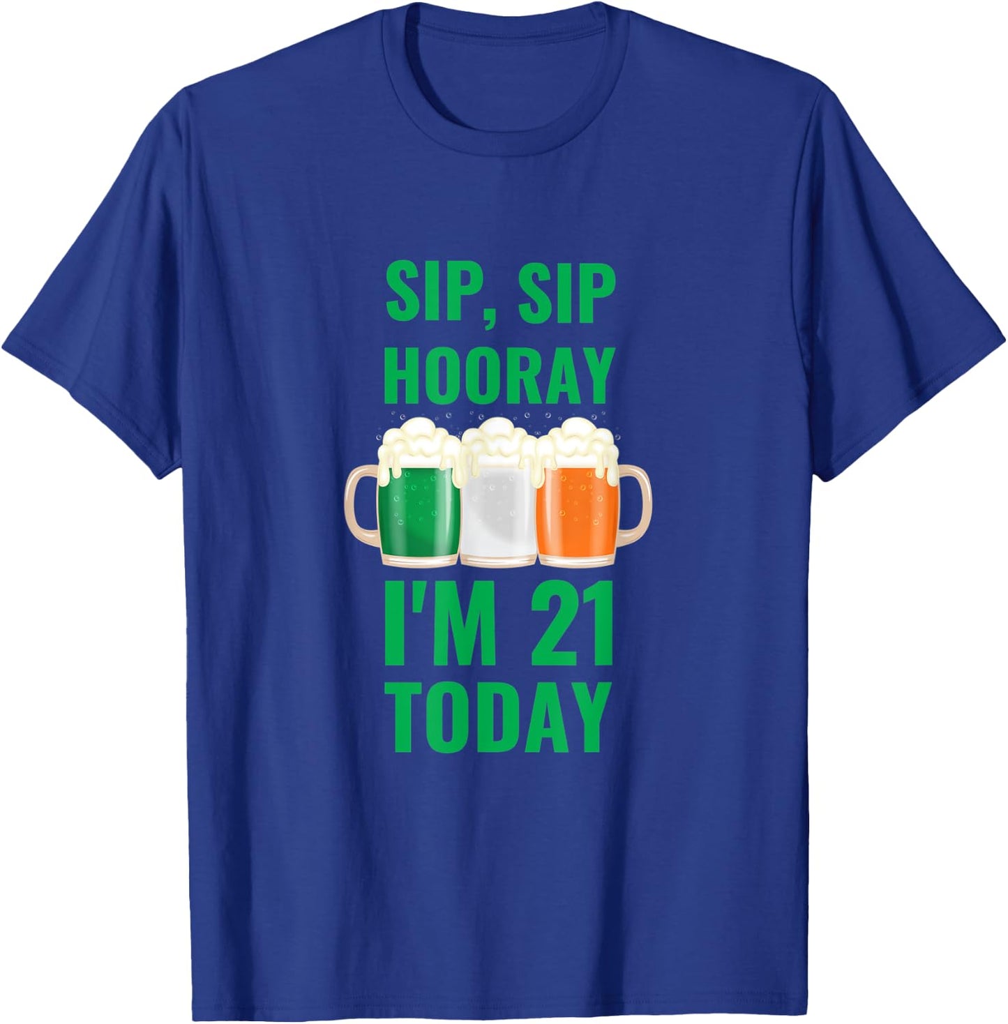 March 17th St. Patrick's Day 21st Birthday I'm 21 Irish Flag T-Shirt - T-Shirt | Royal