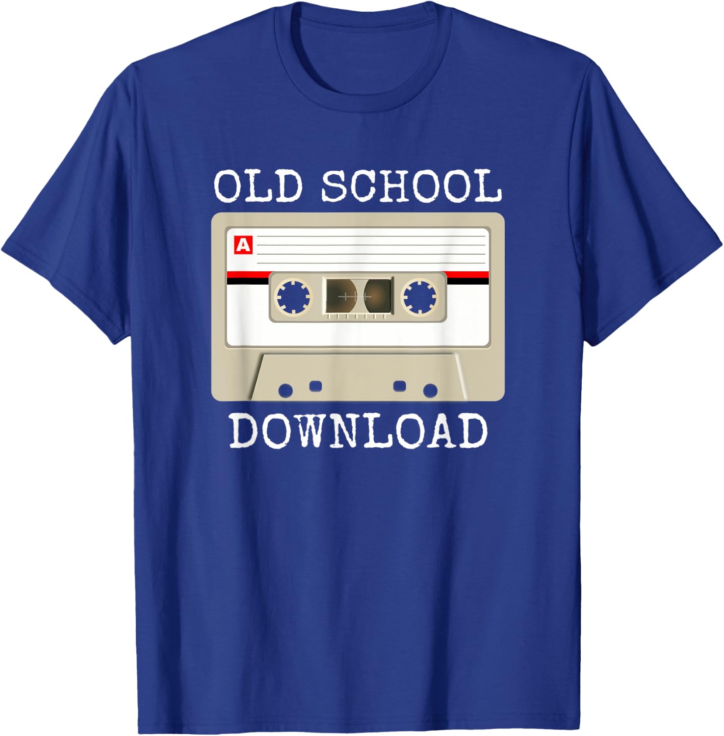 Retro Music Tape Cassette Original Old School Download T-Shirt - T-Shirt | Royal