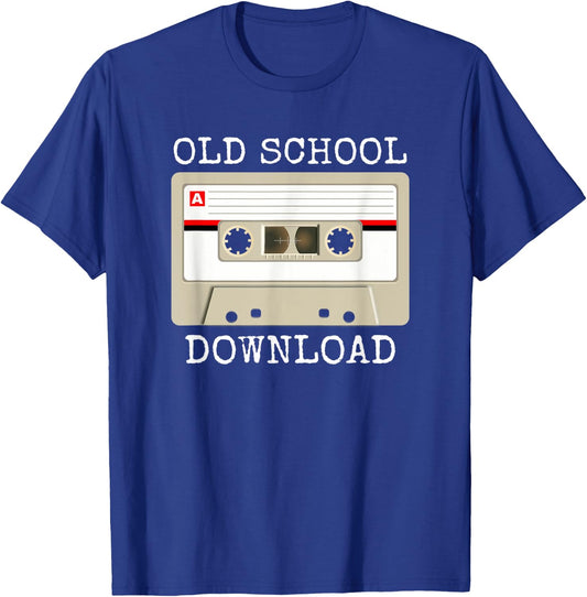 Retro Music Tape Cassette Original Old School Download T-Shirt - T-Shirt | Royal