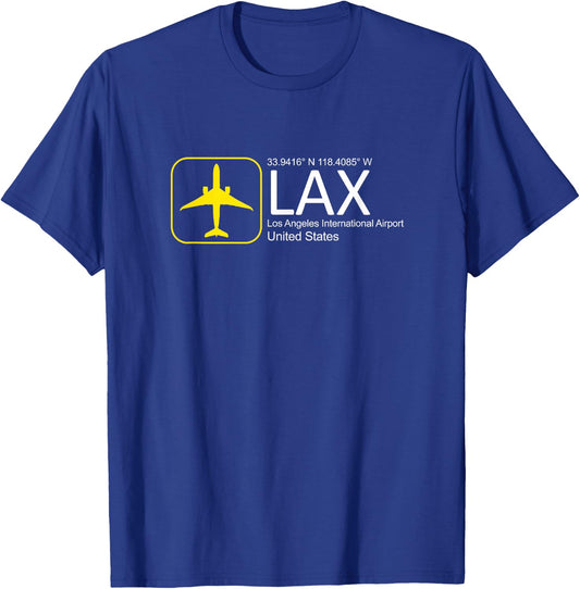 Los Angeles Shirt Airport California Crew LAX Flight Crew T-Shirt - T-Shirt | Royal