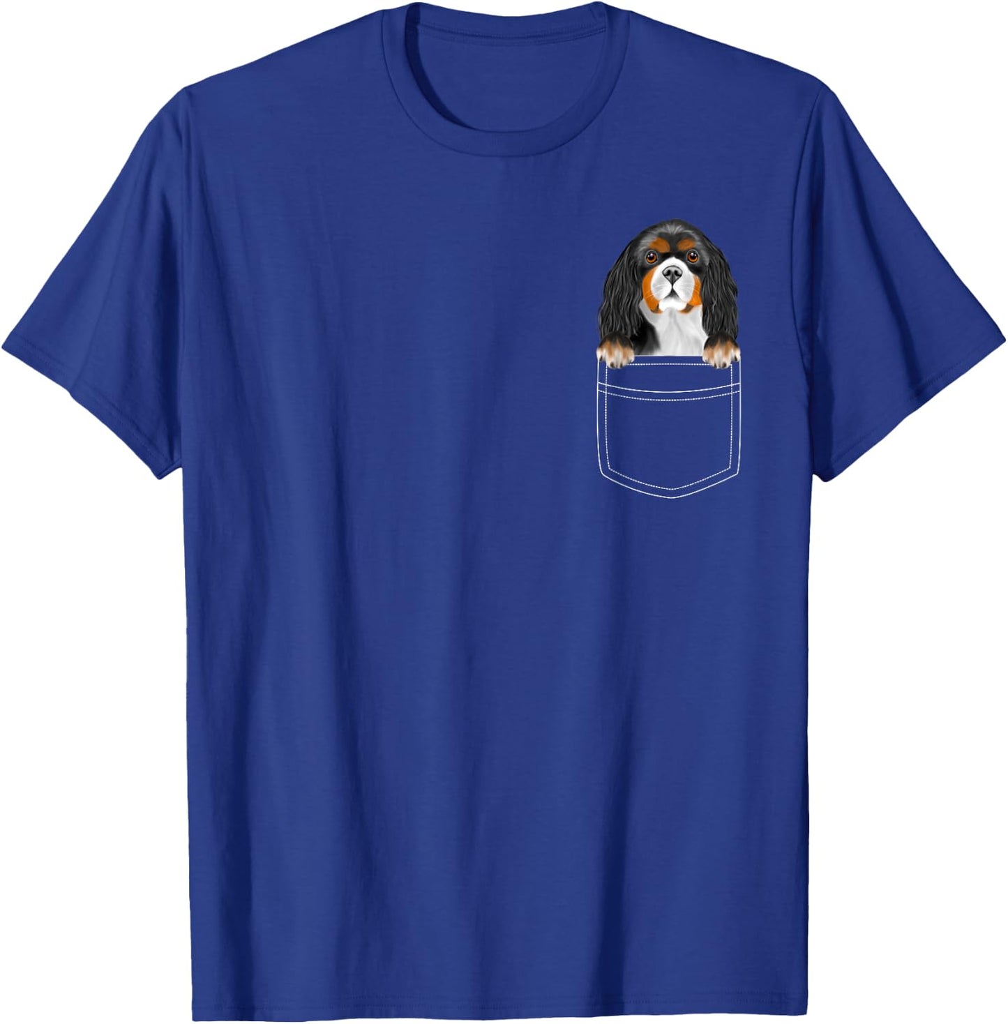 Cavalier King Charles Spaniel Dog In Pocket Funny Dog Lover T-Shirt - T-Shirt | Royal