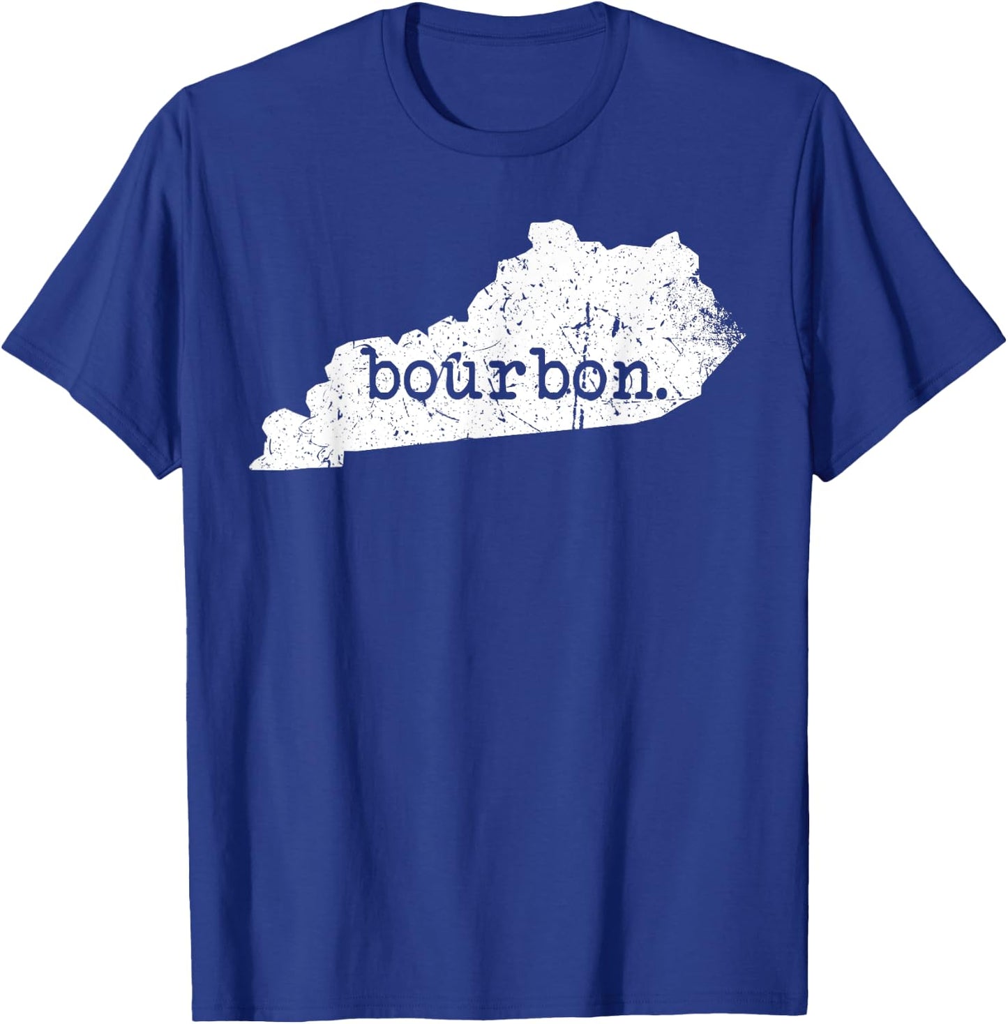 Weathered Kentucky Bourbon Trail Whiskey State Outline T-Shirt - T-Shirt | Royal