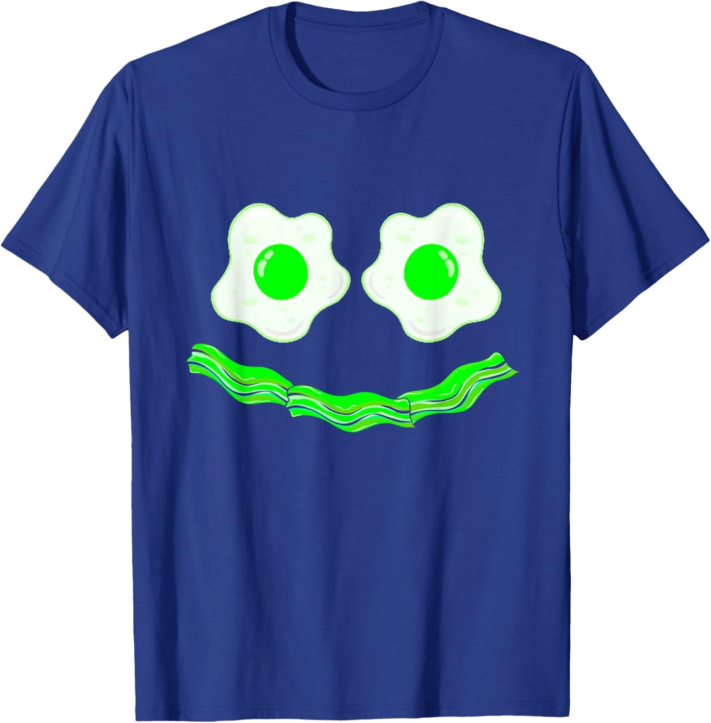 Funny Green Breakfast Costume Eggs Ham Smile Face Brunch T-Shirt - T-Shirt | Royal