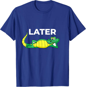 Later Gator With Cute Smiling Alligator Saying Goodbye T-Shirt - T-Shirt | Royal